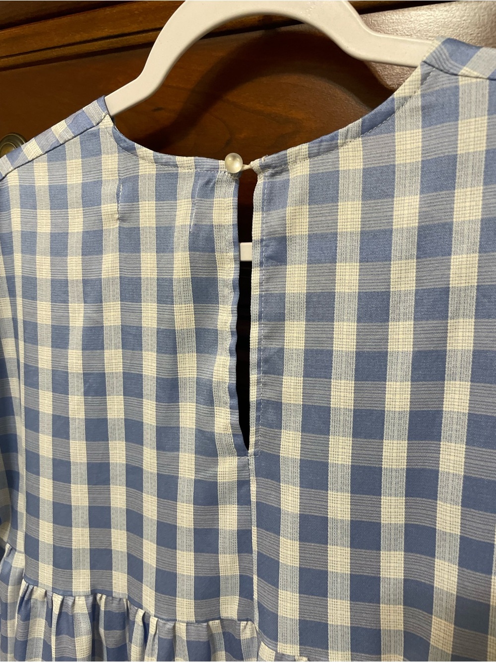 Petal & Pup Nobel Dress in Blue and White Gingham, Tiered Mini, SIZE 8 - Picture 14 of 14